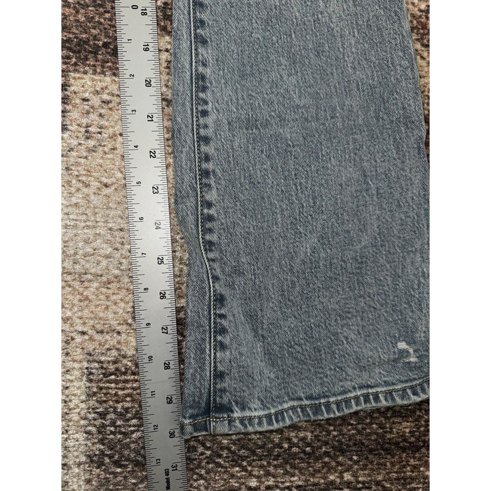 Daze Womens Go Getter High Rise Flare Jeans 24 Blue Light Wash Distressed - Picture 5 of 9